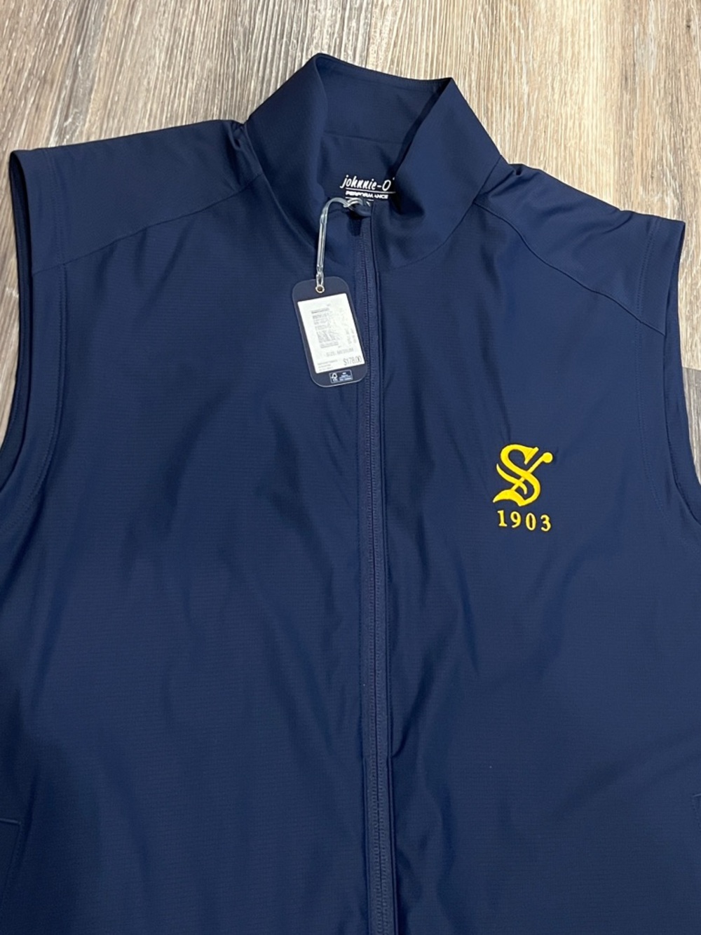 Johnnie-o Zimmer navy blue golf performance vest size Medium NWT - Picture 4 of 6